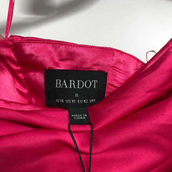 BARDOT Womens Trinity Corset Dress XL US 10 Pink Satin Strapless Cocktail NWT - Picture 6 of 10